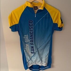 Golden Gate Blue and Yellow Cycling Top